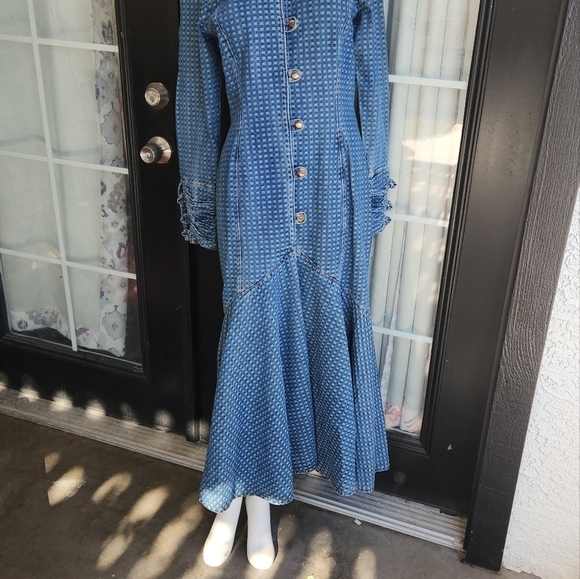 VERY RARE VINTAGE 70’s WESTERN JEAN DRESS - Picture 12 of 16